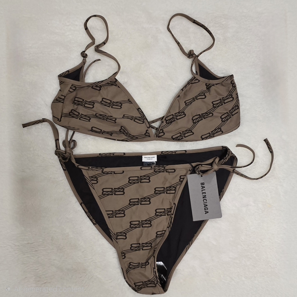 Balenciaga Brown Women's Bikini Set